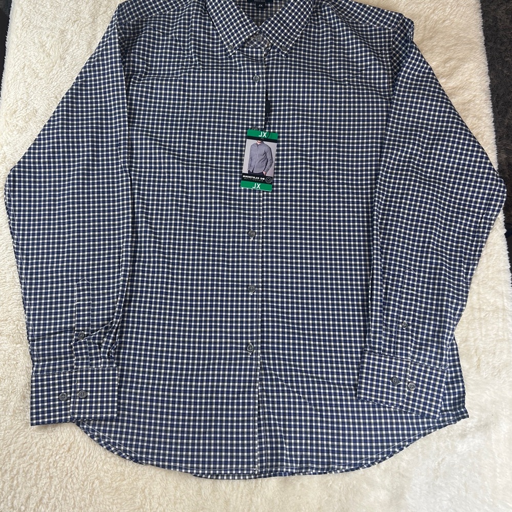 BCBGeneration Blue and White Gingham Casual Shirt